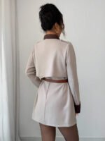 ⁦Elenzga معطف فاخر أنيق، بدون حزام⁩ - الصورة ⁦3⁩