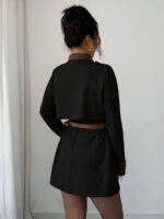 ⁦Elenzga معطف فاخر أنيق، بدون حزام⁩ - الصورة ⁦8⁩