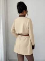 ⁦Elenzga معطف فاخر أنيق، بدون حزام⁩ - الصورة ⁦15⁩