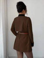 ⁦Elenzga معطف فاخر أنيق، بدون حزام⁩ - الصورة ⁦22⁩