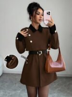 ⁦Elenzga معطف فاخر أنيق، بدون حزام⁩ - الصورة ⁦26⁩