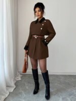 ⁦Elenzga معطف فاخر أنيق، بدون حزام⁩ - الصورة ⁦27⁩