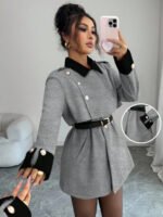 ⁦Elenzga معطف فاخر أنيق، بدون حزام⁩ - الصورة ⁦28⁩