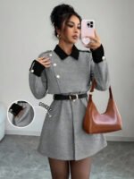 ⁦Elenzga معطف فاخر أنيق، بدون حزام⁩ - الصورة ⁦30⁩