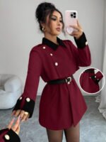 ⁦Elenzga معطف فاخر أنيق، بدون حزام⁩ - الصورة ⁦35⁩