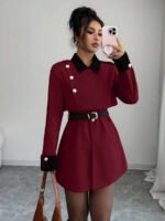 ⁦Elenzga معطف فاخر أنيق، بدون حزام⁩ - الصورة ⁦40⁩