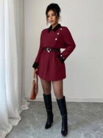 ⁦Elenzga معطف فاخر أنيق، بدون حزام⁩ - الصورة ⁦41⁩