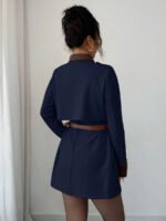 ⁦Elenzga معطف فاخر أنيق، بدون حزام⁩ - الصورة ⁦43⁩