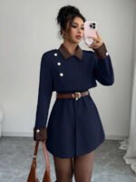 ⁦Elenzga معطف فاخر أنيق، بدون حزام⁩ - الصورة ⁦44⁩