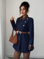 ⁦Elenzga معطف فاخر أنيق، بدون حزام⁩ - الصورة ⁦45⁩