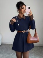 ⁦Elenzga معطف فاخر أنيق، بدون حزام⁩ - الصورة ⁦46⁩