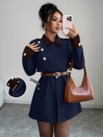 ⁦Elenzga معطف فاخر أنيق، بدون حزام⁩ - الصورة ⁦47⁩