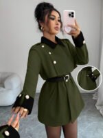 ⁦Elenzga معطف فاخر أنيق، بدون حزام⁩ - الصورة ⁦49⁩