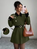 ⁦Elenzga معطف فاخر أنيق، بدون حزام⁩ - الصورة ⁦51⁩