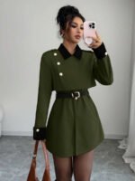 ⁦Elenzga معطف فاخر أنيق، بدون حزام⁩ - الصورة ⁦52⁩