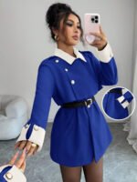 ⁦Elenzga معطف فاخر أنيق، بدون حزام⁩ - الصورة ⁦56⁩