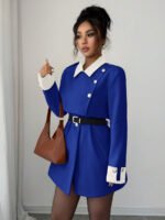 ⁦Elenzga معطف فاخر أنيق، بدون حزام⁩ - الصورة ⁦61⁩