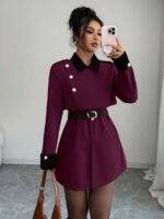 ⁦Elenzga معطف فاخر أنيق، بدون حزام⁩ - الصورة ⁦65⁩