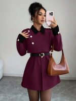 ⁦Elenzga معطف فاخر أنيق، بدون حزام⁩ - الصورة ⁦66⁩