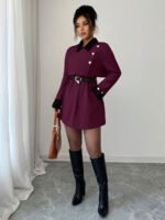 ⁦Elenzga معطف فاخر أنيق، بدون حزام⁩ - الصورة ⁦69⁩