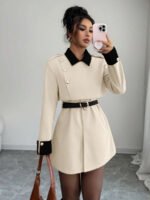 ⁦Elenzga معطف فاخر أنيق، بدون حزام⁩ - الصورة ⁦80⁩