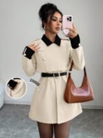 ⁦Elenzga معطف فاخر أنيق، بدون حزام⁩ - الصورة ⁦81⁩