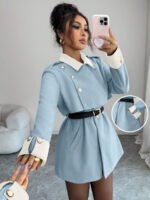 ⁦Elenzga معطف فاخر أنيق، بدون حزام⁩ - الصورة ⁦84⁩