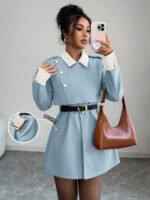 ⁦Elenzga معطف فاخر أنيق، بدون حزام⁩ - الصورة ⁦87⁩