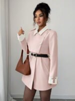 ⁦Elenzga معطف فاخر أنيق، بدون حزام⁩ - الصورة ⁦96⁩