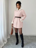 ⁦Elenzga معطف فاخر أنيق، بدون حزام⁩ - الصورة ⁦97⁩