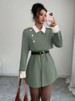 ⁦Elenzga معطف فاخر أنيق، بدون حزام⁩ - الصورة ⁦103⁩