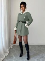 ⁦Elenzga معطف فاخر أنيق، بدون حزام⁩ - الصورة ⁦104⁩