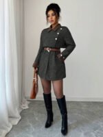 ⁦Elenzga معطف فاخر أنيق، بدون حزام⁩ - الصورة ⁦111⁩