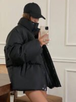 ⁦DAZY معطف شتوي نسائي مبطن بلون موحد⁩ - الصورة ⁦9⁩