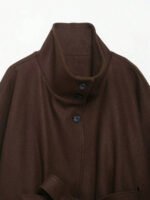 ⁦معطف صوف نسائي قصير بحزام وياقة عالية⁩ - الصورة ⁦6⁩