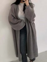 ⁦كارديجان محبوك بأكمام واسعه بتصميم كوري⁩ - الصورة ⁦11⁩