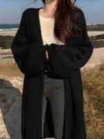 ⁦كارديجان محبوك بأكمام واسعه بتصميم كوري⁩ - الصورة ⁦18⁩