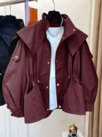 ⁦معطف ترنش بجيب سحاب وأزرار أمامية⁩ - الصورة ⁦12⁩