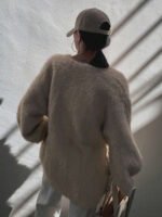 ⁦كارديجان نسائي فضفاض ناعم ومنفوش⁩ - الصورة ⁦6⁩