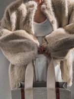 ⁦كارديجان نسائي فضفاض ناعم ومنفوش⁩ - الصورة ⁦8⁩