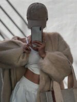 ⁦كارديجان نسائي فضفاض ناعم ومنفوش⁩ - الصورة ⁦10⁩