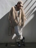 ⁦كارديجان نسائي فضفاض ناعم ومنفوش⁩ - الصورة ⁦11⁩