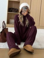 SHEIN EZwear طقم قطعتين نسائي بلوزة وبنطلون
