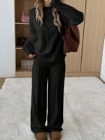⁦SHEIN EZwear طقم قطعتين نسائي بلوزة وبنطلون⁩ - الصورة ⁦5⁩
