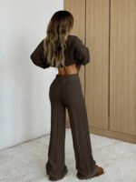 ⁦SHEIN EZwear طقم قطعتين نسائي بلوزة وبنطلون⁩ - الصورة ⁦7⁩