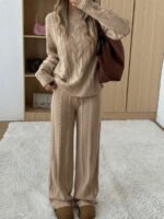 ⁦SHEIN EZwear طقم قطعتين نسائي بلوزة وبنطلون⁩ - الصورة ⁦24⁩