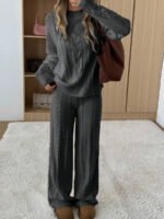 ⁦SHEIN EZwear طقم قطعتين نسائي بلوزة وبنطلون⁩ - الصورة ⁦29⁩