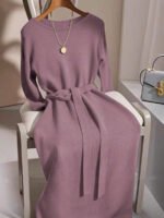 ⁦GlowEve فستان صوفي بأكمام طويلة وياقة طاقم⁩ - الصورة ⁦26⁩