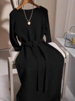 ⁦GlowEve فستان صوفي بأكمام طويلة وياقة طاقم⁩ - الصورة ⁦32⁩