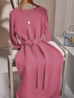 ⁦GlowEve فستان صوفي بأكمام طويلة وياقة طاقم⁩ - الصورة ⁦44⁩